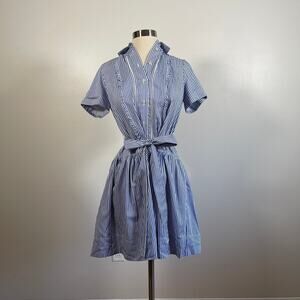 Broome Street Kate Spade • Pinstripe Pleated Shirtdress